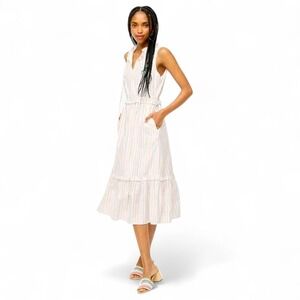 J.Crew Rainbow Metallic Shimmer Dress Tie Front Sz 8